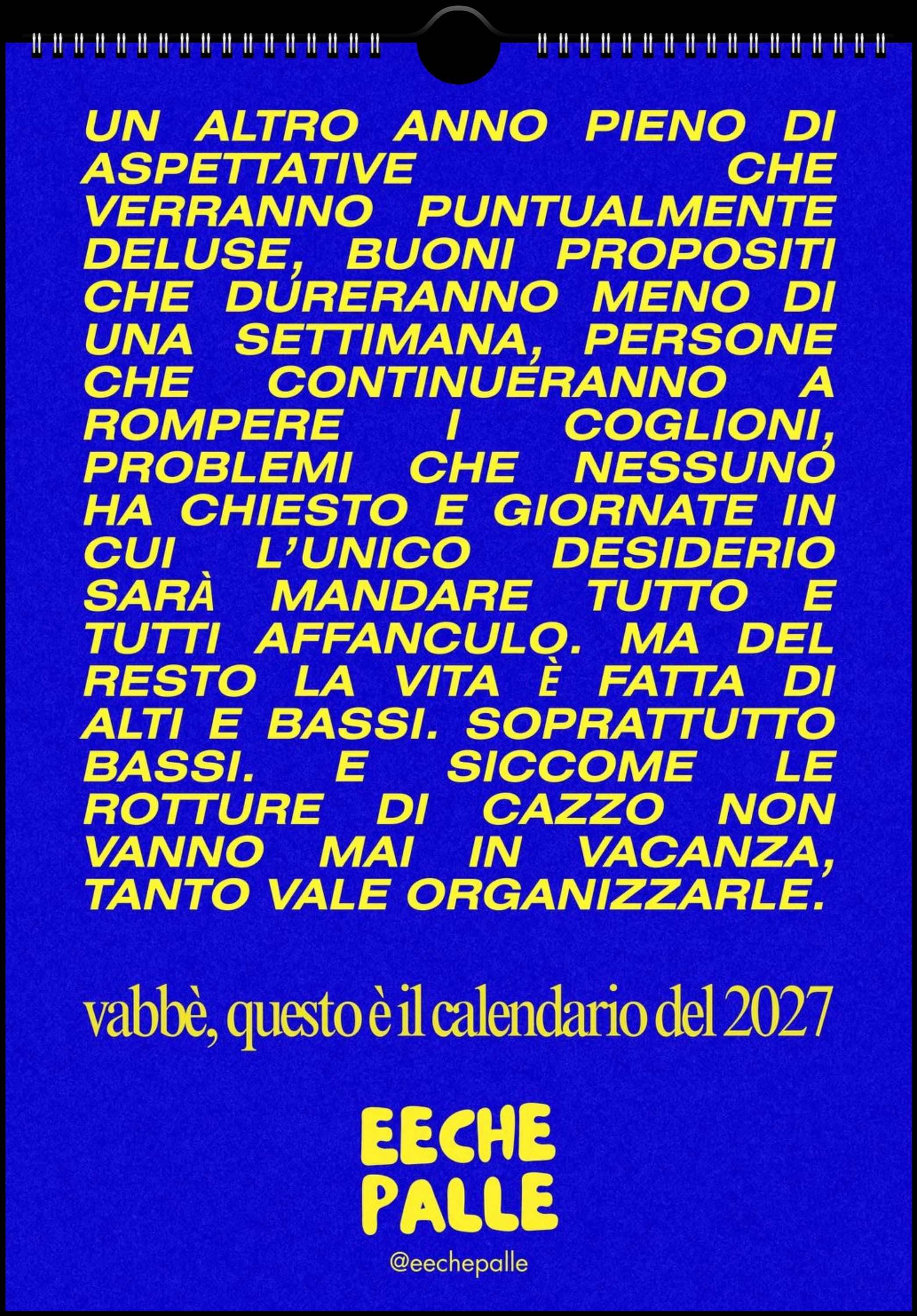 CHEANNODEMMMERDA - Calendario 2027