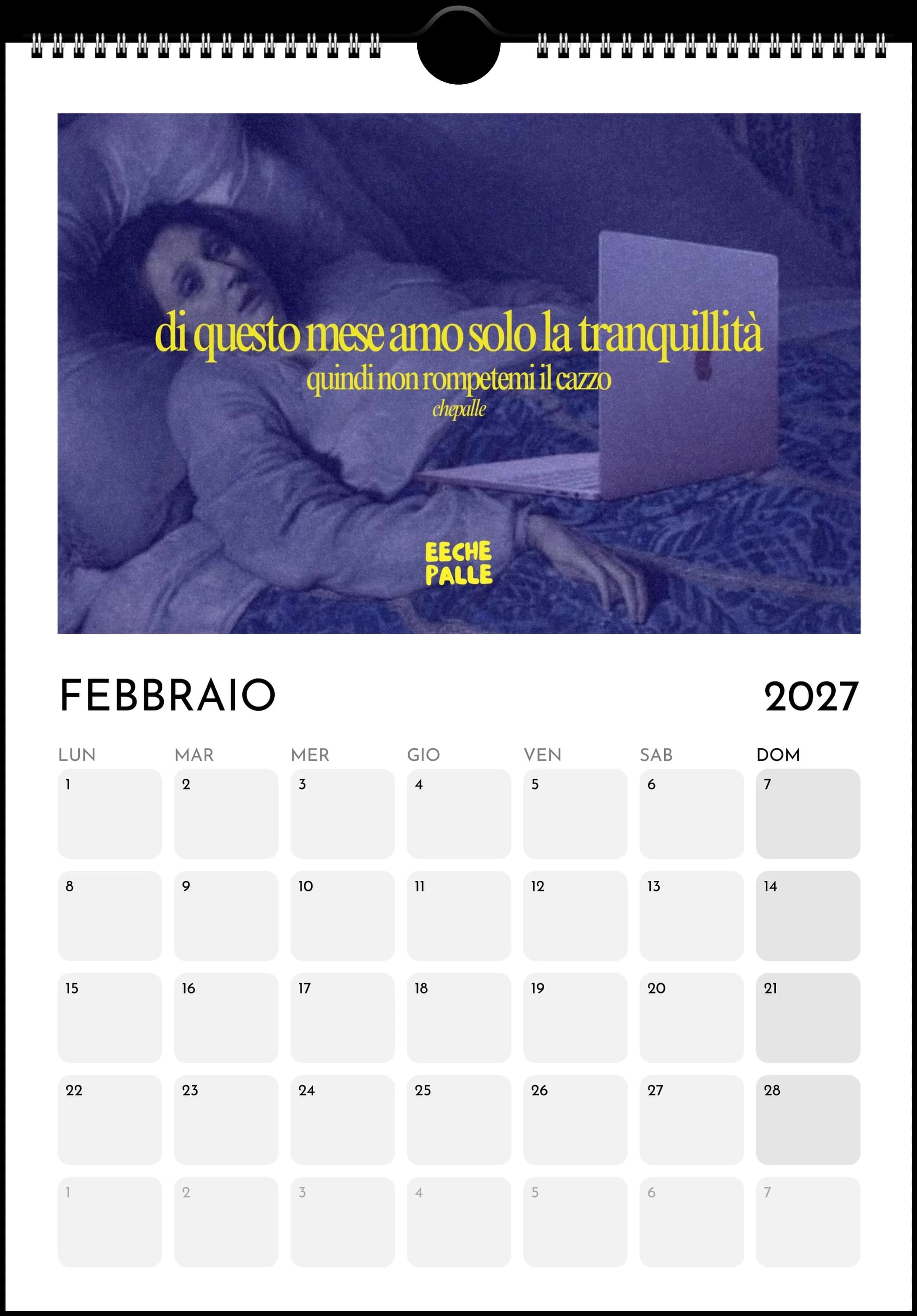 CHEANNODEMMMERDA - Calendario 2027